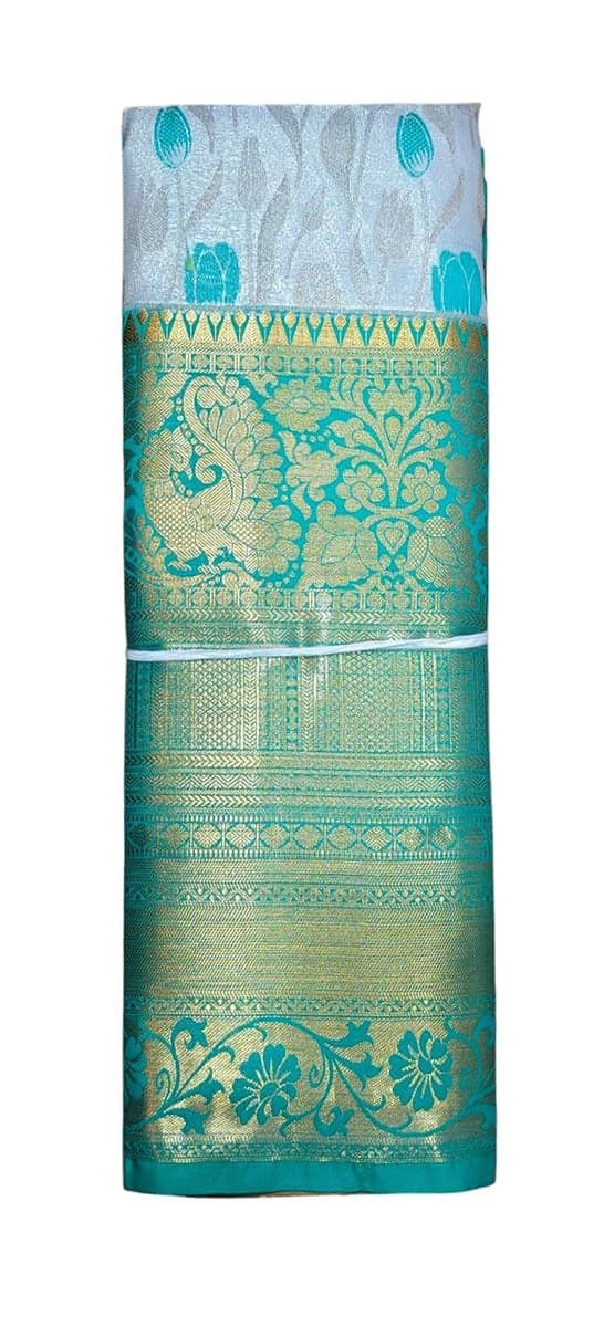 VFCollections Women's Kanchipuram Silk Pure Pattu Sarees With Blouse (VFC322-3)