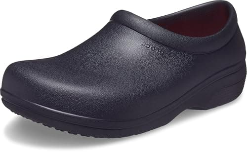 Crocs Unisex-Adult On The Clock Clog, Slip Resistant Shoes for Women and Men, Black, 10 Men/12 Women