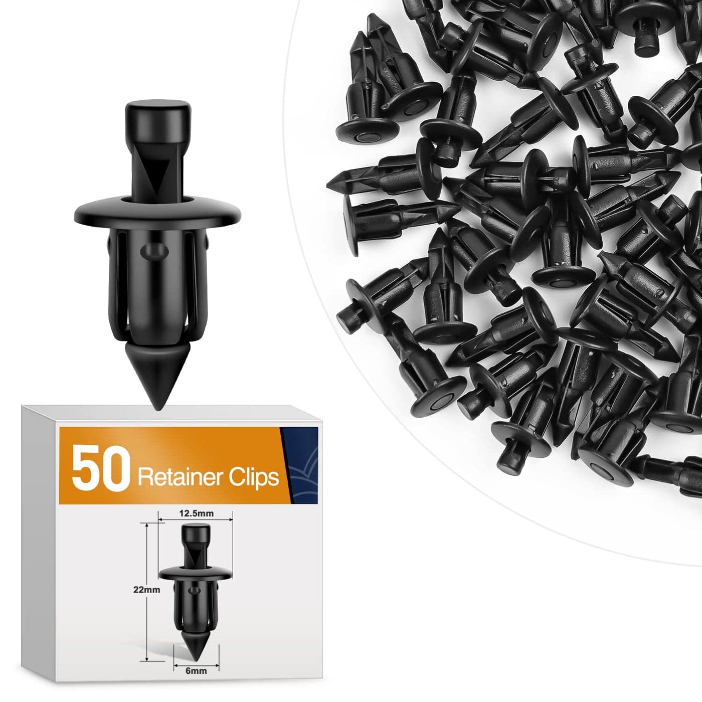 GOOACC 50pcs M6 Fender Clip Retainer Bumper Nylon Push Rivet Pins Bolt Motorcycle Hardware 20056SRIV for Honda Kawasaki Suzuki GSXR Yamaha YZF R1 R6 ATV Moto Car