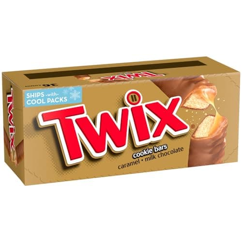 TWIX Bulk Chocolate Candy Individually Wrapped Full Size Caramel Chocolate Cookie Candy Bar 36Count Box