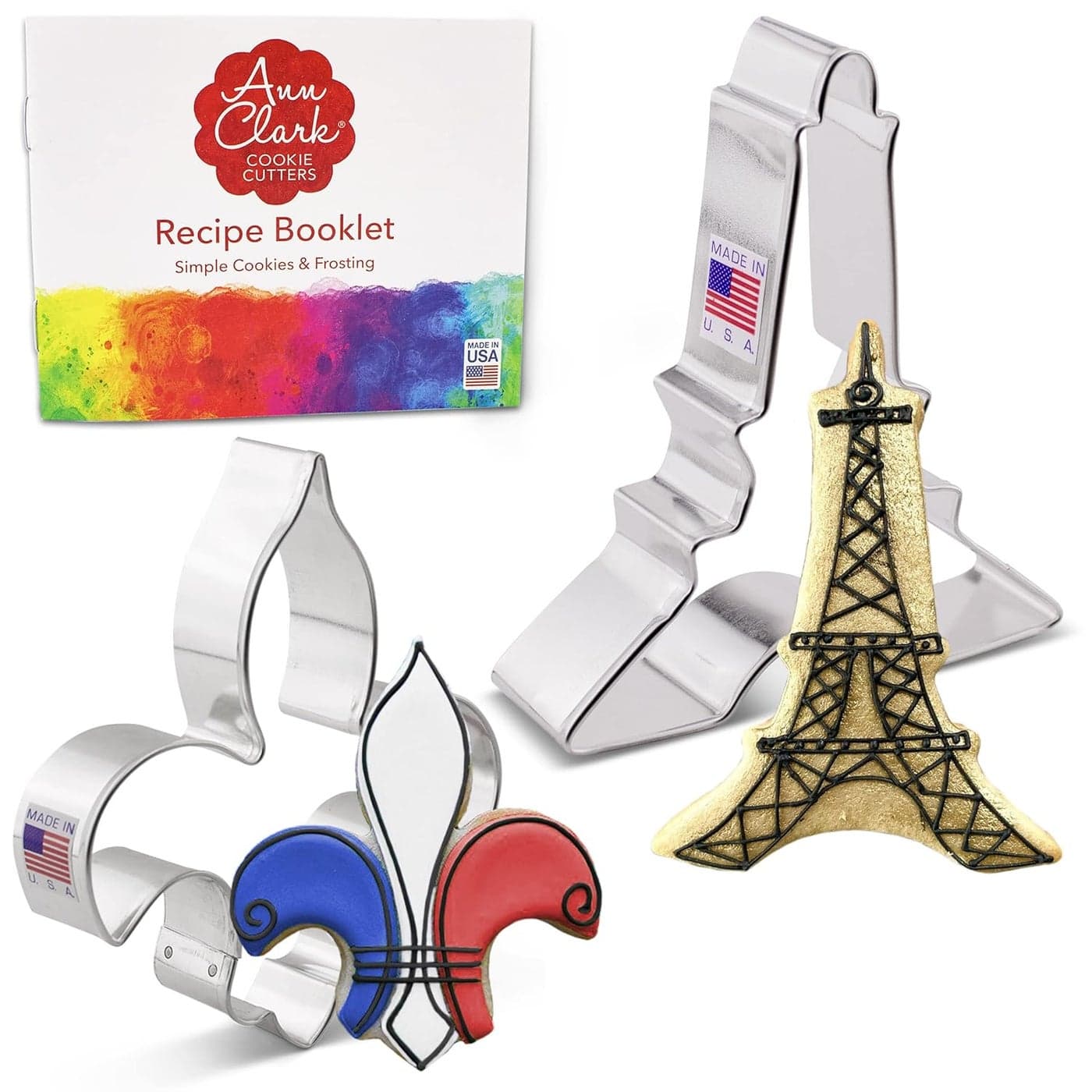 Vive La France Cookie Cutters 2Pc Set Made by Ann Clark Eiffel Tower and Fleur de Lis