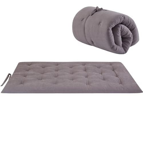 IMSMARTMART Mattress Japanese Floor Mattress Folding Roll Up Bed Topper Mat for Guest,Lounger and Tavel 72X30 Inches Grey