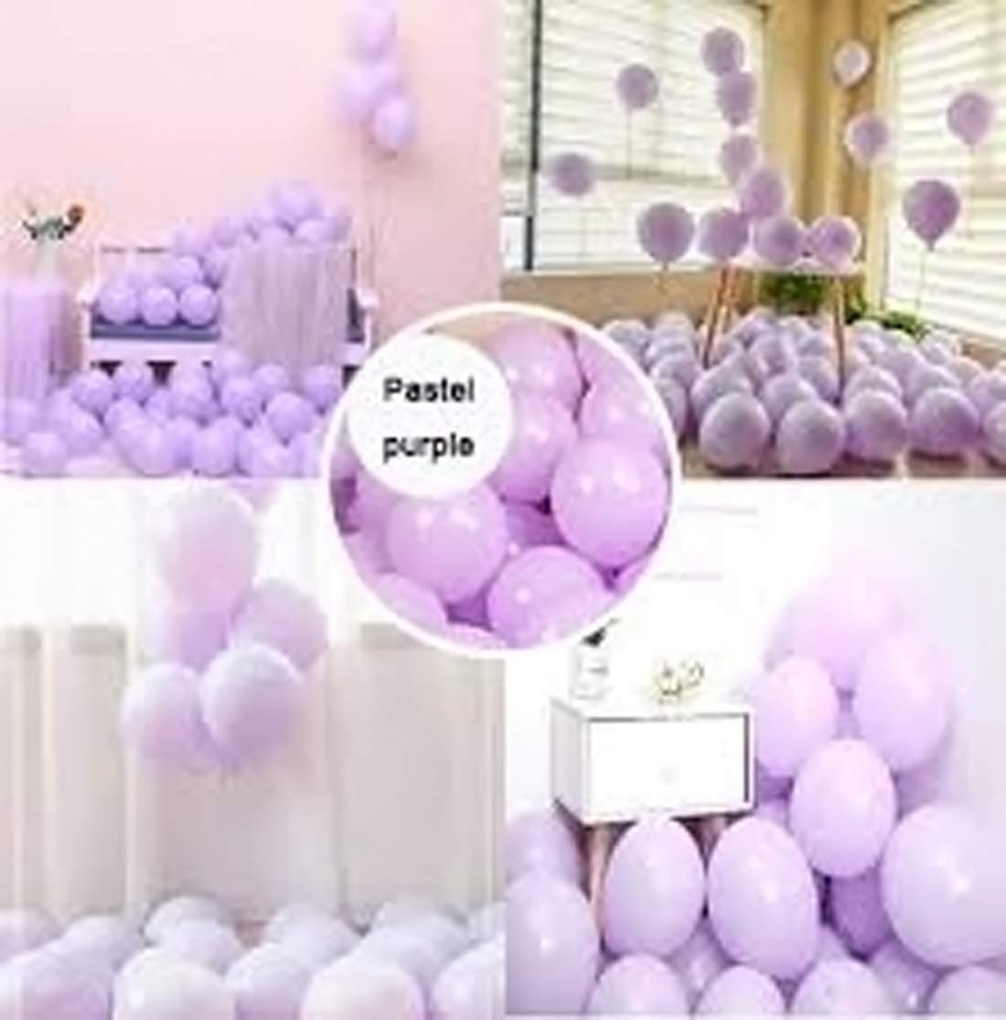 Evisha 50 pcs Purple Pastel Colour 12" Balloons