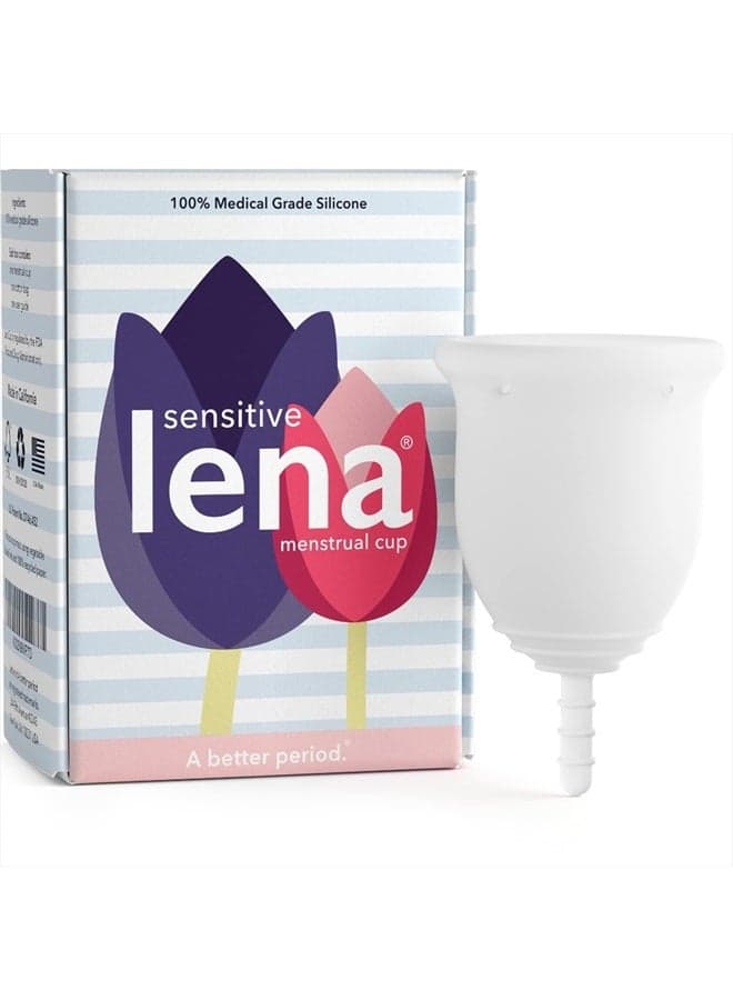 Sensitive Menstrual Cup - Reusable, Soft Silicone, Super Heavy Flow, Postpartum, Experienced User - Ideal Alternative to Tampons, Pads, Period Underwear - Period Solution - Large Clear - 1 Count