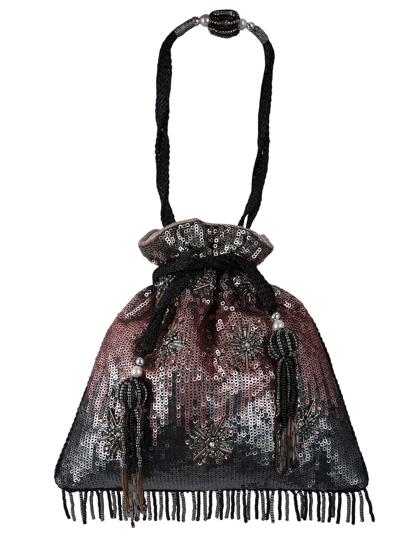 MASQ Women's By Q-One Embroidered Silk Potli Bags - Handcrafted For Weddings, Festive Season & Special Occasions With Beads And Sequins - Made In India, Multicolor