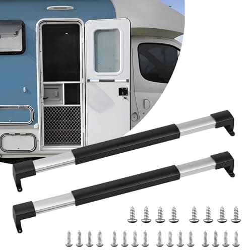 Donext 2PC RV Screen Door Handle Grab Bar RV Door Handle Grab Bar for Motorhome Camper Trailer Adjustable from 2158 Inch to 2858 Inch with NonSlip Grip Easy to Use