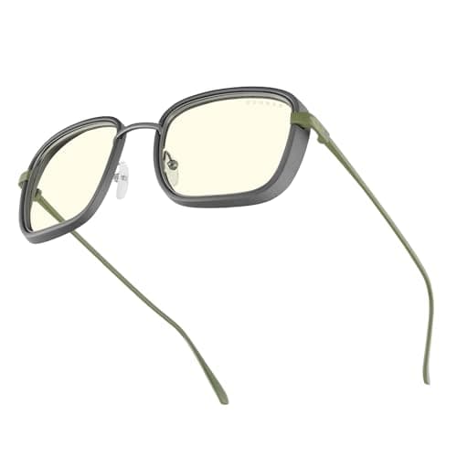 GUNNAR Gaming Glasses Fallout Vault 33 Olive Clear Lens Blue Light Blocking Relieve Dry Eye