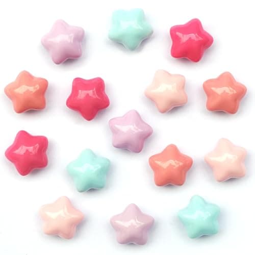 KEYDUACU 15Pcs Strong Star Refrigerator Magnet Fridge Sticker,Colorful 3D Craft Decoration Magnet,Strong Fridge Magnets for Kitchen,Office Whiteboard, Cabinet and Dishwasher (Macaron Stars)