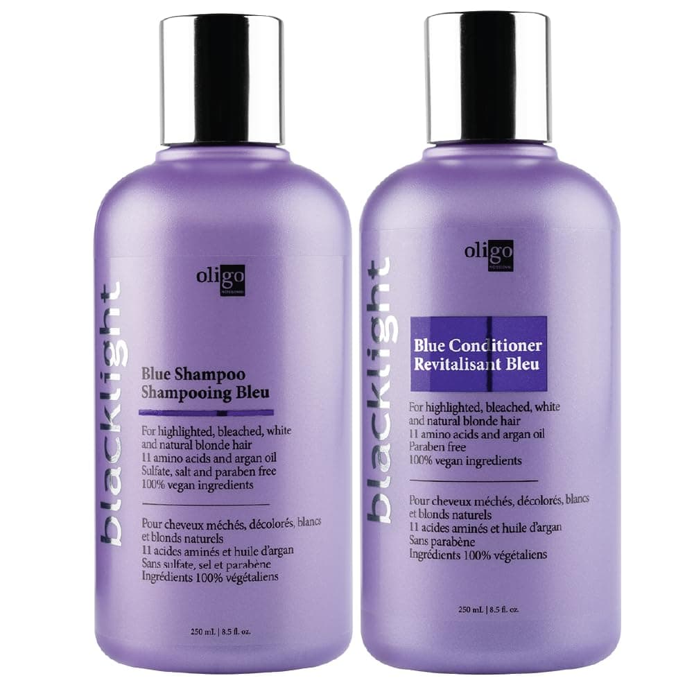 Oligo Professionnel Blacklight Blue Shampoo Conditioner for blondes SulfateFree Vegan Eliminate brassy tones Refresh Faded Highlights Argan oil Hydrating Formula 85oz DUO BUNDLE