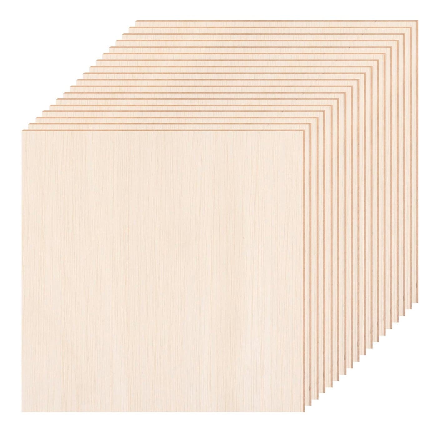 18 Pack Basswood Sheets 6x6 Inch x 116 Inch Thick Plywood Balsa Wood Squares for Crafts Laser Cutting Wood Burning and Drawing