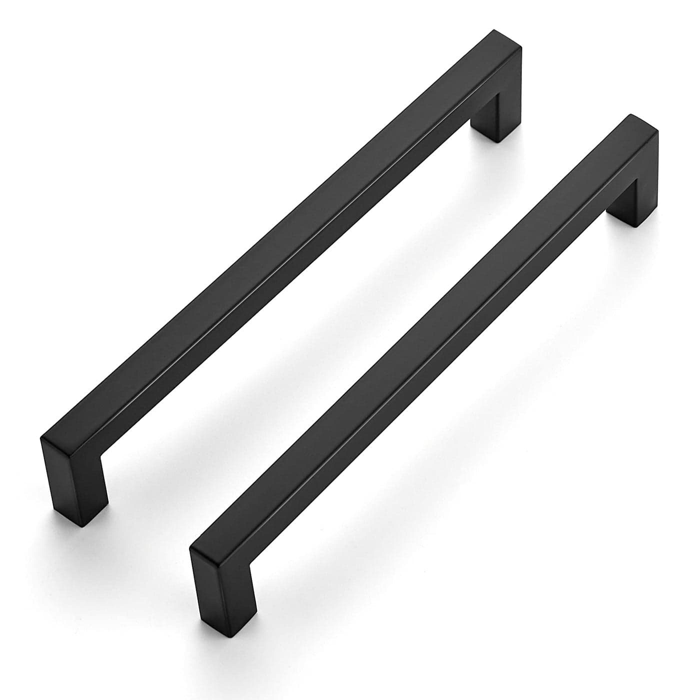 Ravinte 3 Pack Stainless Steel Kitchen Cabinet Handles Matte Black Square Bar Cabinet Pulls Kitchen Drawer Handles Sleek Dresser Drawer Pulls with 712 inch Hole Centers Flat Black Cabinet Hardware