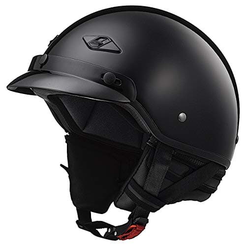 LS2 Helmets Bagger Motorcycle Half Helmet (Gloss Black - X-Small)