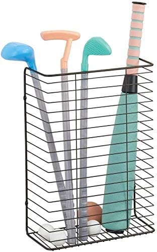 Indian Decor. 28389 Metal Wire Wall Mount Storage Organizer for Holiday/Celebration Gift Wrap and Bows - Hang in Closet, Basement, Craft Room, Laundry Room, Garage - Black - Made in India