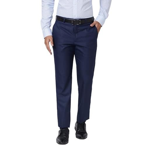 PARK AVENUE Men's Regular Trouser (PMTX07246-B4_Blue