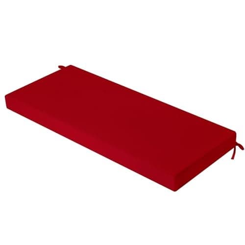 ideehome Outdoor Bench Cushion Waterproof Bench Cushions for Outdoor Furniture Patio Porch Swing Replacement Seat Pad with Ties for Garden Backyard 42 x 18 Inch Red