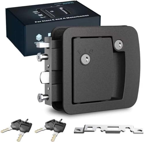 Motor Home Door LockClass C Mechanical RV Door Lock ReplacementRV Camper Door LocksLatch with 4 Keys fits Most Campers with 425 x 450 x 12515 Lock Hole4 Key 1 Mechanical Lock