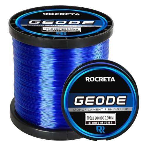 ROCRETA Geode Monofilament Fishing Line Premium Resistant Nylon Mono Fishing Line 3100lb Superior Freshwater Saltwater Mono Leader Materials 50012002400yds