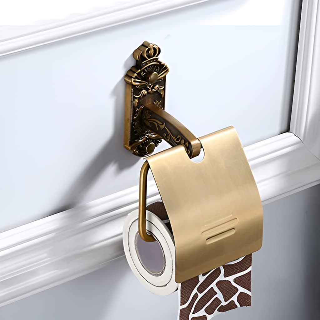 Plantex Antique Aluminum Toilet Paper Roll HolderTissue Paper Roll HolderToilet Paper Holder for Bathroom Accessories BrassAntique