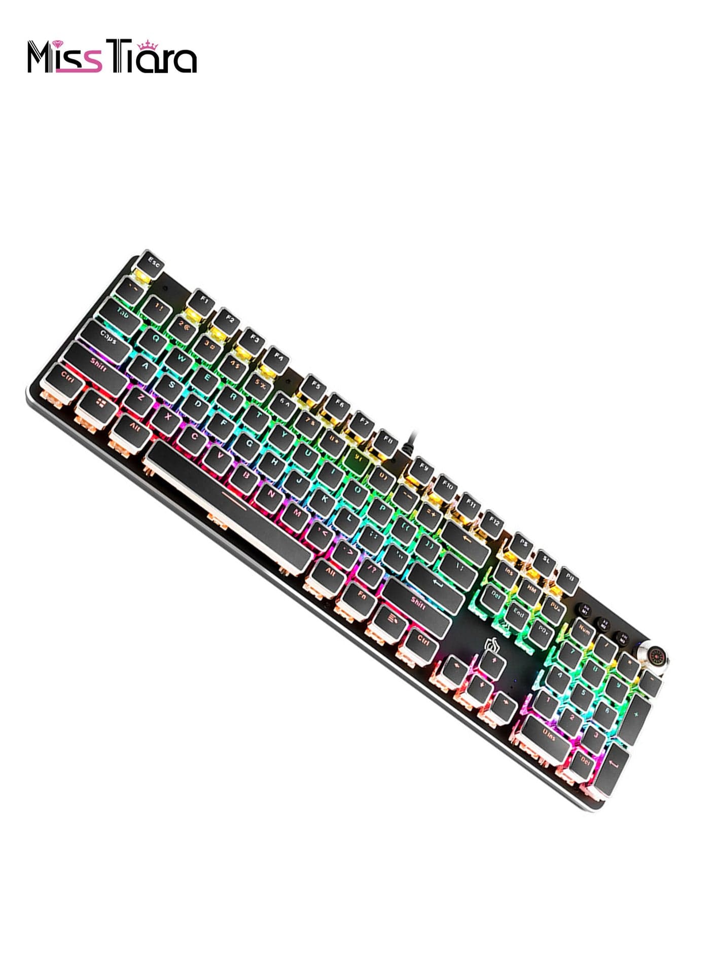 K820 Multimedia Mechanical Keyboard Retro Punk Button Square Keycap RGB Mechanical Keyboard Computer Game Wired Keyboard