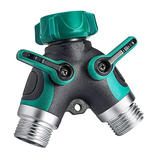 Hose Splitter 2 Way Heavy Duty, Garden Hose Splitter, Water Hose Splitter,Y Connector Garden Hose Adapter, Hose Y Splitter 2 Valves with 2 Extra Rubber Washers