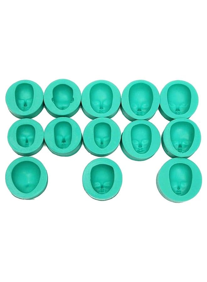 Doll Face Silicone Mold Cake Decorating Sugar Fondant Chocolate Baking Tool 3# Green