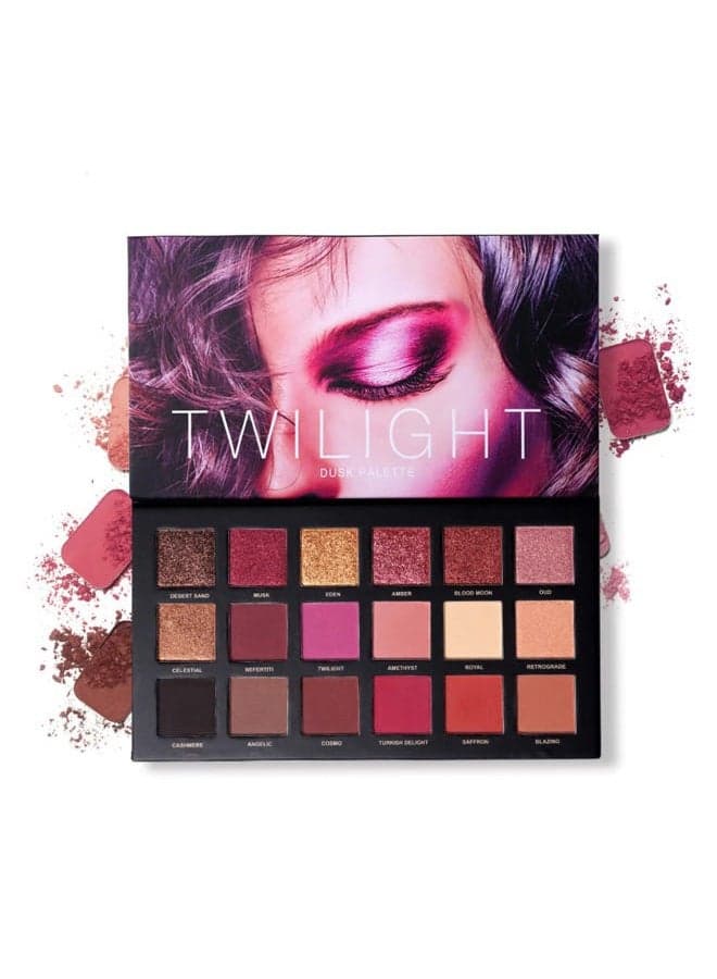 Professional 18 Colors Eyeshadow Makeup Palette, High Pigmented 10 Matte + 7 Shimmer + 1 Metallic Glitter, Velvety Creamy Blendable Long Lasting Eye Shadow Pallets Makeup Set Kit