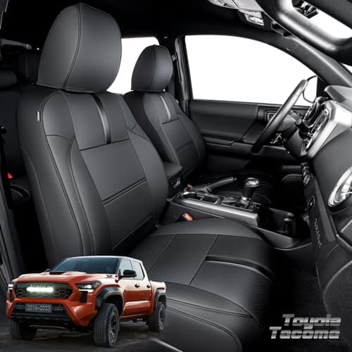 DrCarNow for Toyota Tacoma Seat Covers,Fit 2016-2022 2023 for Toyota Tacoma Leather Seat Cover Crew Cab/Double Cab WaterProof for Tacoma Accessories(Not Fit The Fourth Generation for Toyota Tacoma)