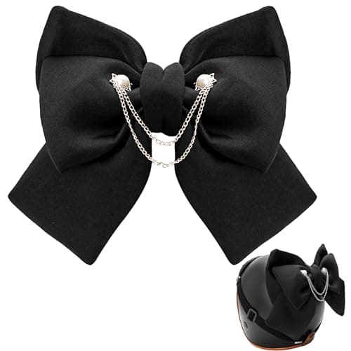 1 Piece Large Fabric Bow Helmet Decoration for Motorcycle Ski Bike Suction Cup Cute Girl Women Accessories Fitted Helmet Decorations Fashion Hair Patches Accesorios para Cascos De Motos
