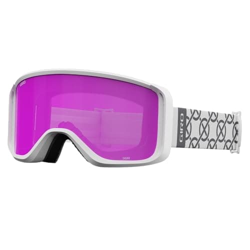 Giro Sagen Adult Snow Goggles - White Monogram Strap with Amber Pink/Yellow Lenses