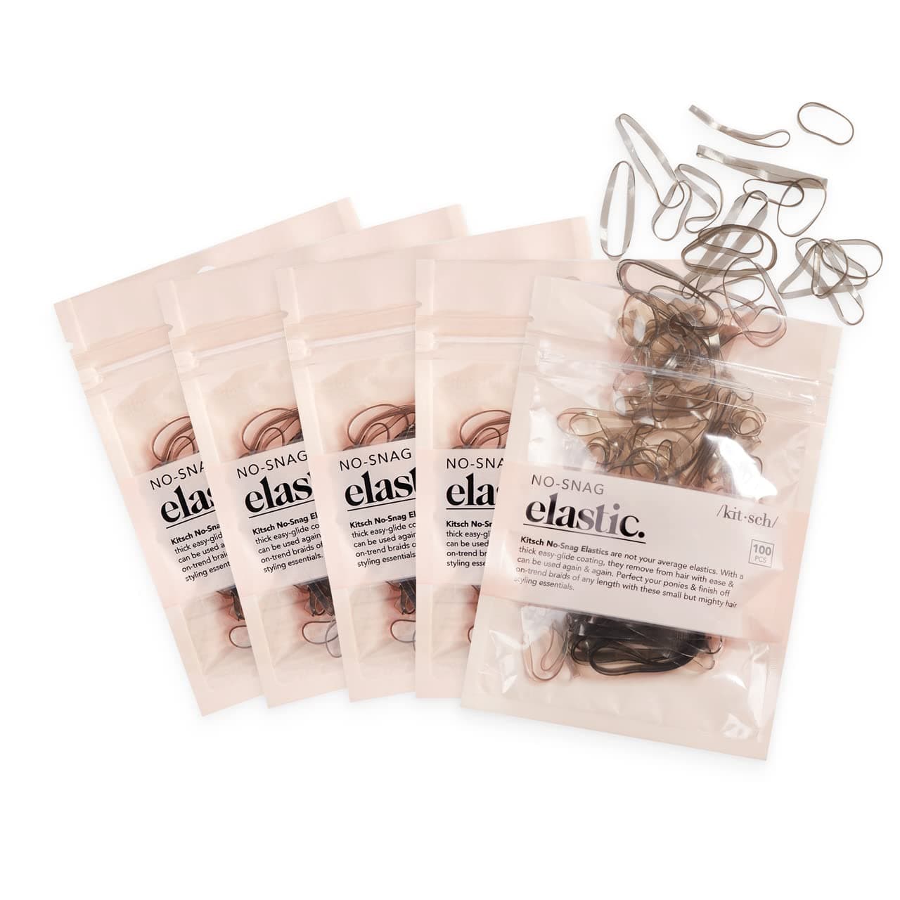 Kitsch Hair Ties No Damage for Kids Teens and Women Rubber Bands for Hair Styling No Snag Hair Elastics Womens Daily Hair Accessories 500pcs Brown