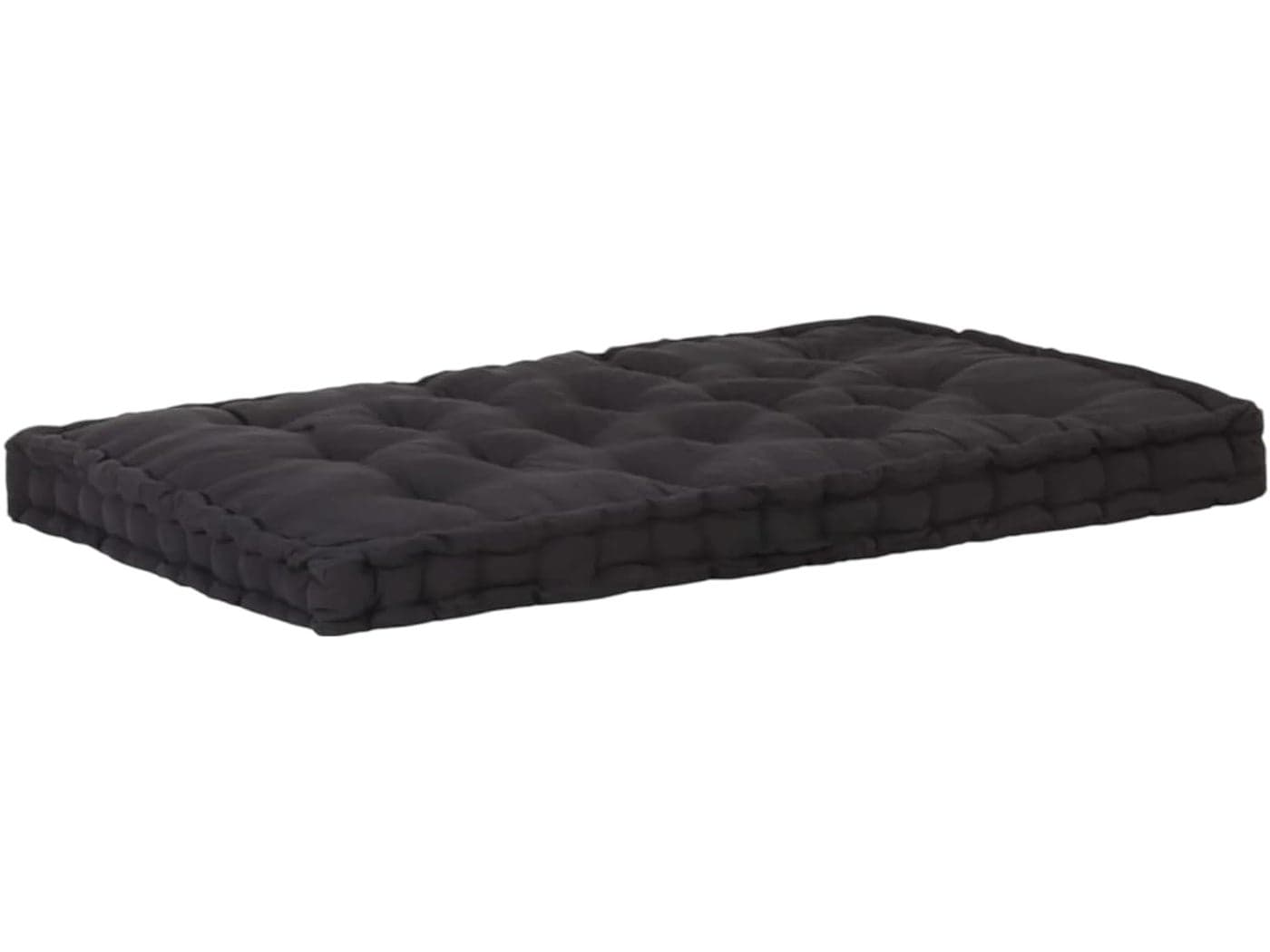 ATOOTFUSION Cotton Floor Mattress 5Inch Thick Foldable Movable Cotton Quilt Gadda Solid Color Black King Size Bed Mattress 78X72X5 Inches