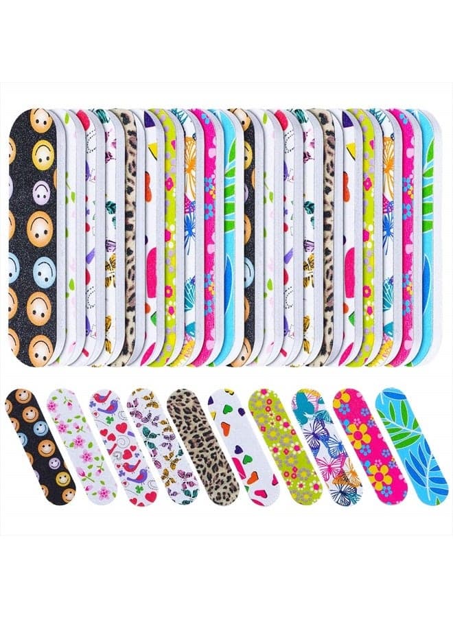 100 Pack Nail Files Double Sided Emery Boards Manicure Tools (Stylish Style)