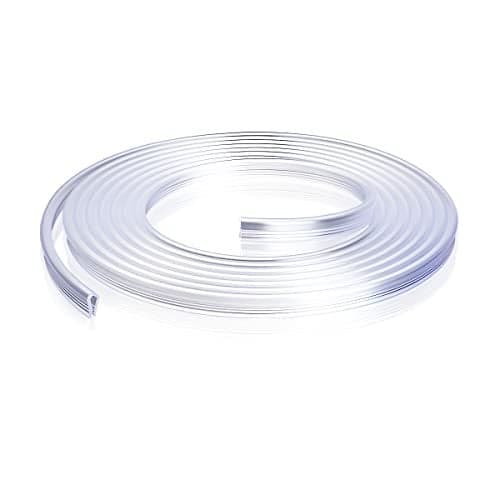 Car Door Edge Guards, 16Ft Clear U Shape No Glue Car Door Edge Protector, Chrome PVC Trim Molding Interior Strips, Automotive Door Entry Guard Protection Fit for Sedans Trucks SUV Boats (Transparent)