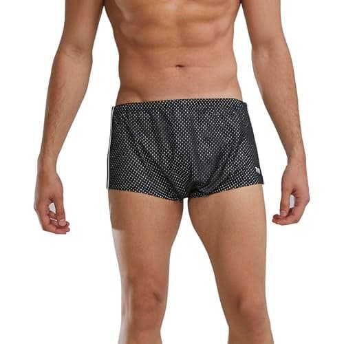TYR Men's Poly Mesh Trainer Swim Suit (Black, 32)