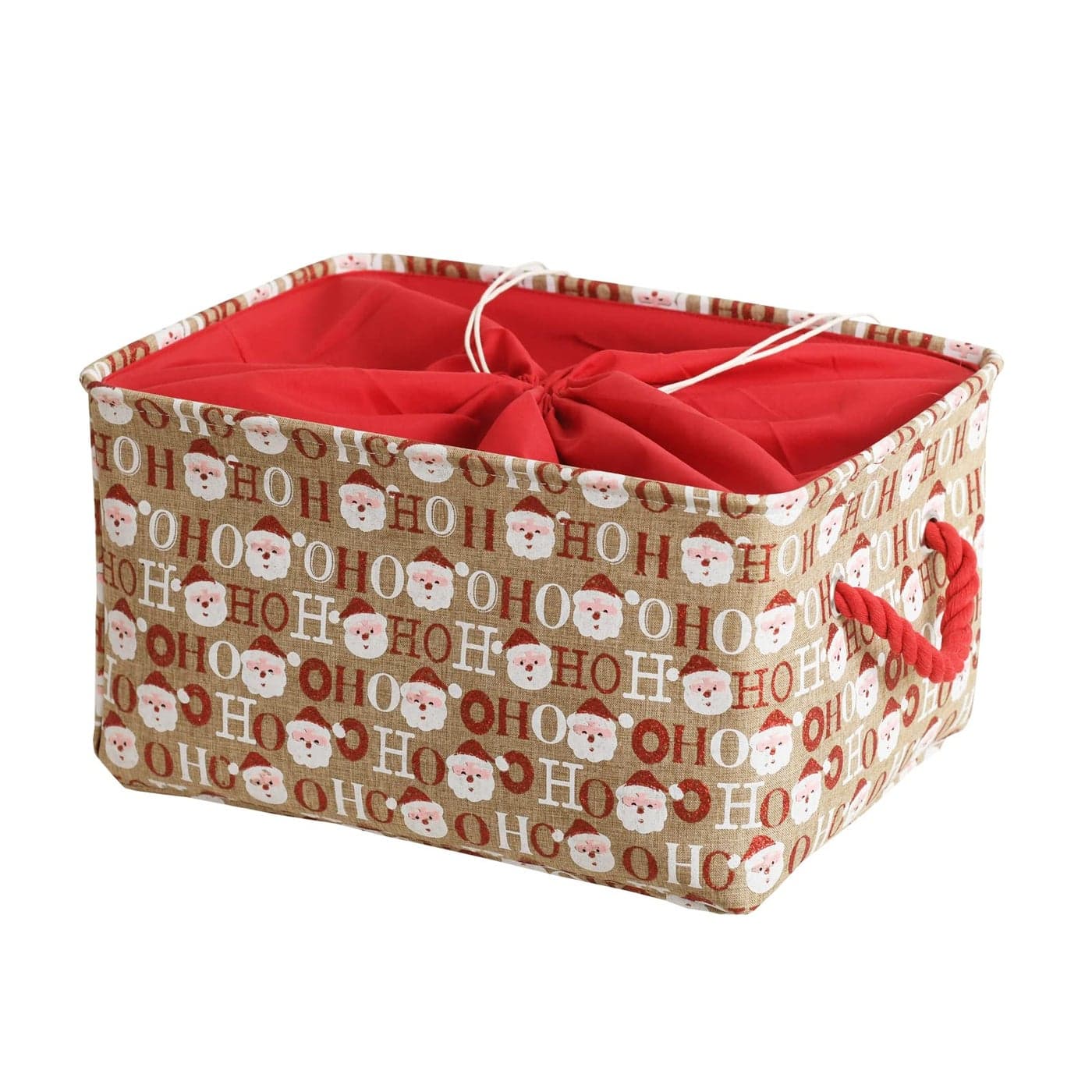 INough Christmas Baskets for Gifts Empty Christmas Decor Collapsible Santa Storage Bins with Handles Bright and Festive Gift Storage Container for Christmas for BabyKidsNursery Room