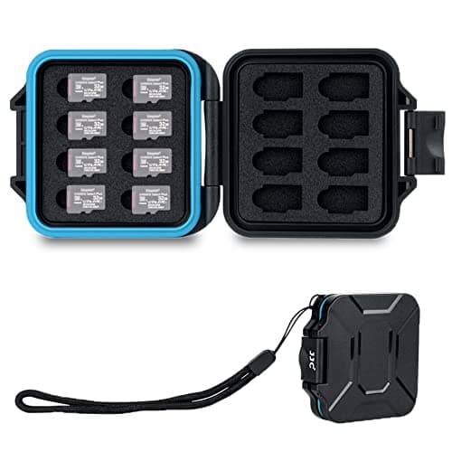 JJC 16 Slots Portable TF Micro SD Memory Card Case WaterResistant and AntiShock Micro SD Carrying Case for 16 MSD Micro SDMicro SDHCMicro SDXC Card with EVA Foam Interior