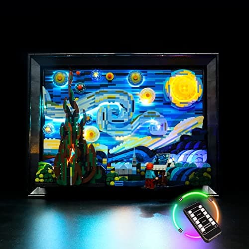 BRICKSHINING LED Lighting Compatible with LEGO The Starry Night 21333 Light Kit Compatible with LEGO Vincent Van Gogh Wall Art 21333 Giving Light to Model NOT Included The Model SetRC Model