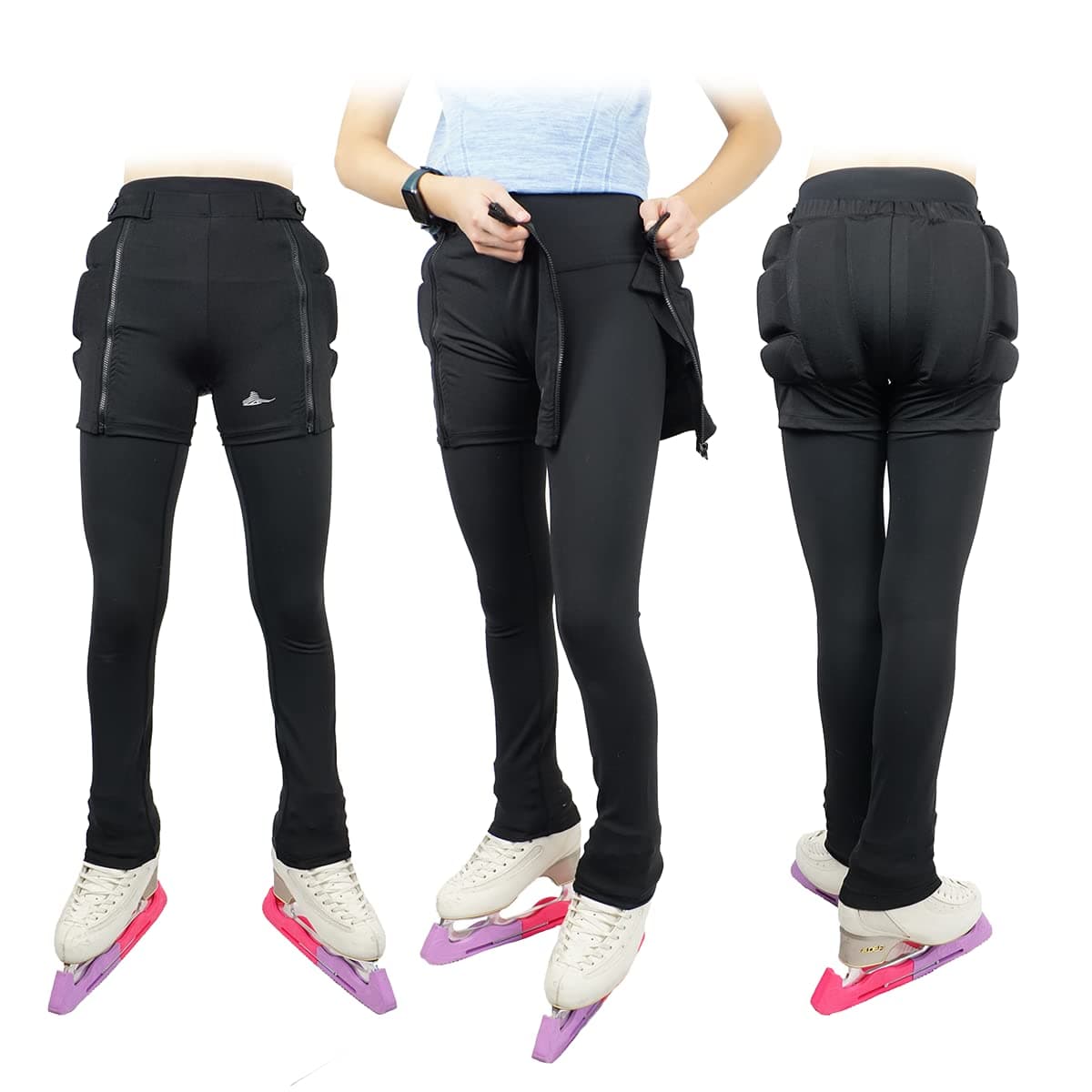 Skating Spirit Zipon ZipOff Padded Shorts Protective Crash Pants Tailbone Hip Butt Pad for Skating Skateboarding Skiing