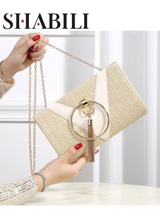 Women's PVC Material Evening Party Clutch Bag, Ladies Designer Chain Banquet Package Handbag Tote Bags Shoulder Bag, Casual Crossbody Bag Satchel Bag Side Bag Carry Bag for College Students
