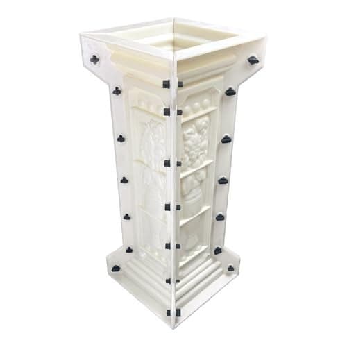 DIYUNIMOULD Concrete Balcony Mold, 26.78 Inches Balcony Spacing Column Mold for Garden Park Balcony Decoration (Chrysanthemum), White