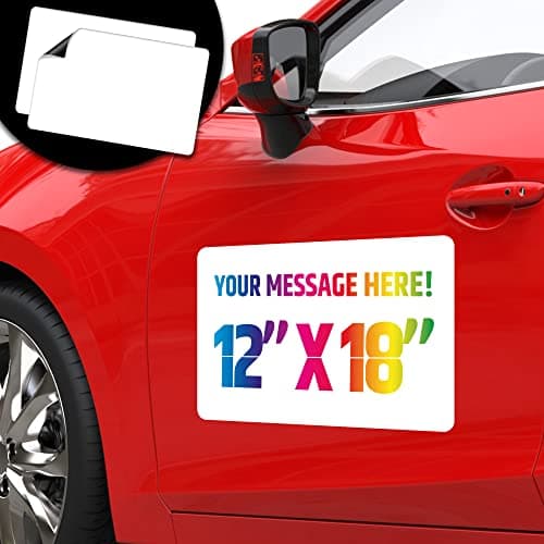 Premium Magnetic Car Signs (Blank) - Will Never Fly Off Your Vehicle/Truck Door (Upgraded Magnets) - Customize The Magnetic Sheets to Advertise Your Business | Flexible & Lays Flat | 18”X12” | 2 Pack