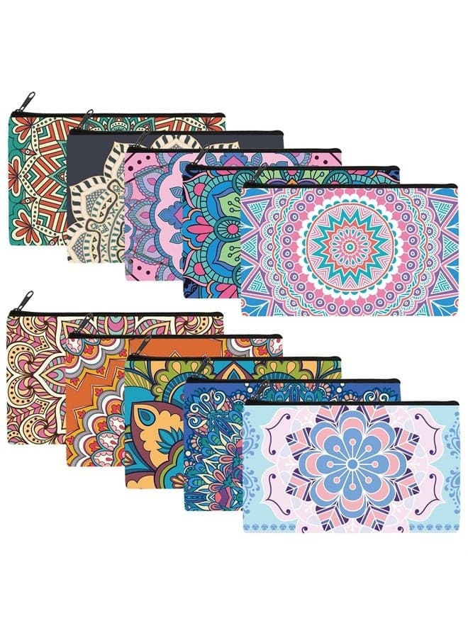 20 Pieces Cosmetic Bag for Women, Roomy Makeup Bags with Zipper Toiletry Bag Pouch Travel Packing Accessory Organizer Gifts, 7 x 4.3 Inches (Mandala)
