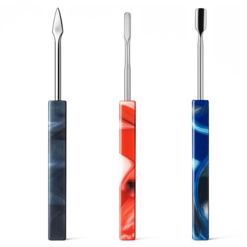 Spacenight Wax Carving Tool Epoxy Resin Grip Artistic Pattern Stainless Steel Tip Allows for Precise Pickup and Placement 3pcs Blue Marble 3Piece Set ThreeColor Combo Set