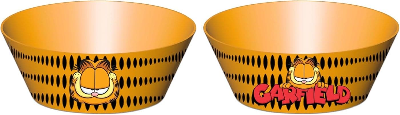 Surreal Entertainment Garfield Bowl Garfield Collectible Funny Cat Bowl Garfield Memorabilia Garfield Gifts Party Supplies MultiPurpose Snack Bowl Orange 6 Wide