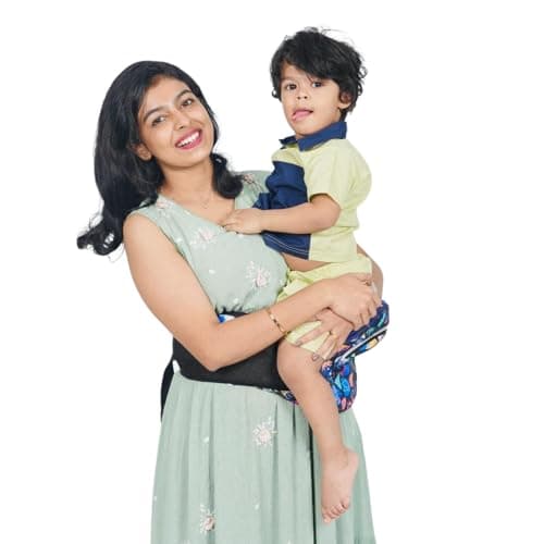 My Giraffe Hippy Hop - Hip Seat Baby Carrier For 5 Months to 3 Years|Diaper Storage & Phone Pocket|Portable Sling Strap|Ergonomic Seat|Up to 20 kg|Travel-Friendly-Mosaic print toddler,Multicolour