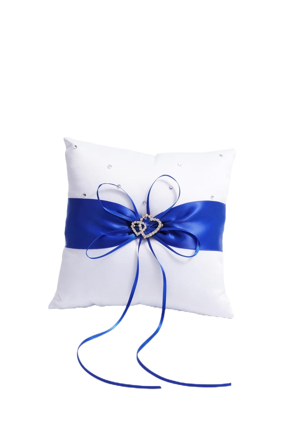 QIRMIZI Ring Pillow,Pearls Ring Cushion, Ring Bearer, Ring Holder for Beach Wedding, Wedding Ceremony, Proposal,Blue, White, R04 (Pack of 1)