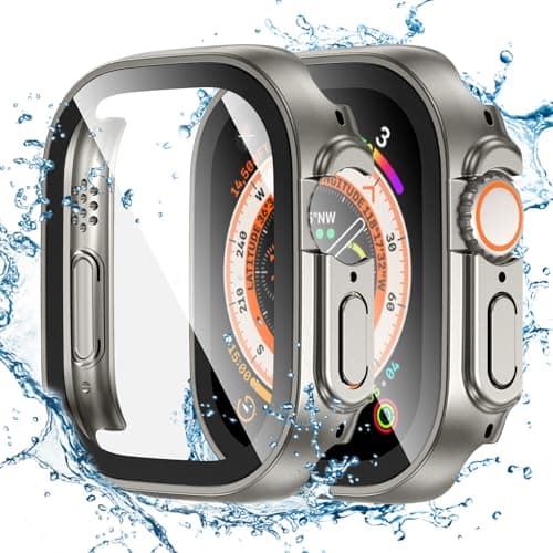 Tensea for Waterproof Apple Watch Screen Protector Case Ultra 3/Ultra 2/Ultra 49mm Accessories, iWatch Protective Face Cover with Tempered Glass Film Women Men, Bumper Case for iPhone Watch 49 mm