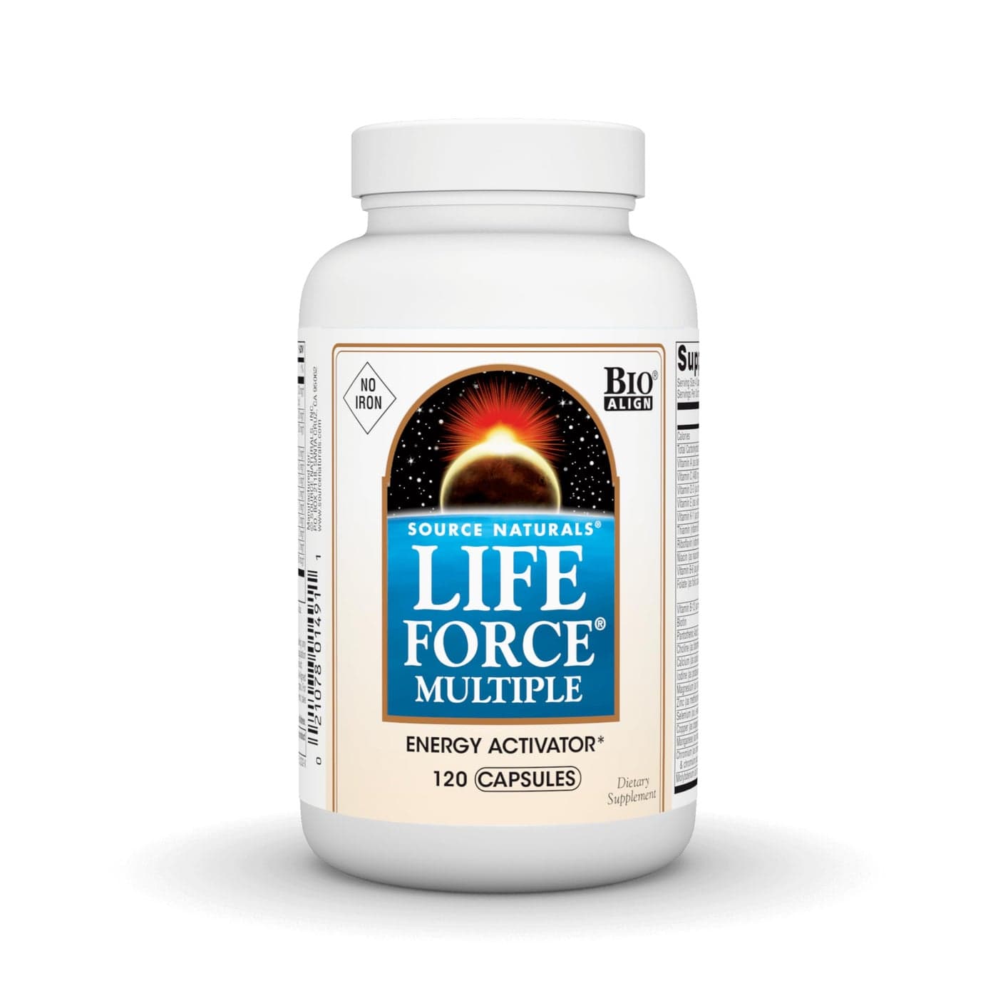 Source Naturals Life Force Multiple Iron Free Daily Multivitamin High Potency Essential Vitamins Minerals Antioxidants Nutrients Energy Immune Boost 120 Capsules