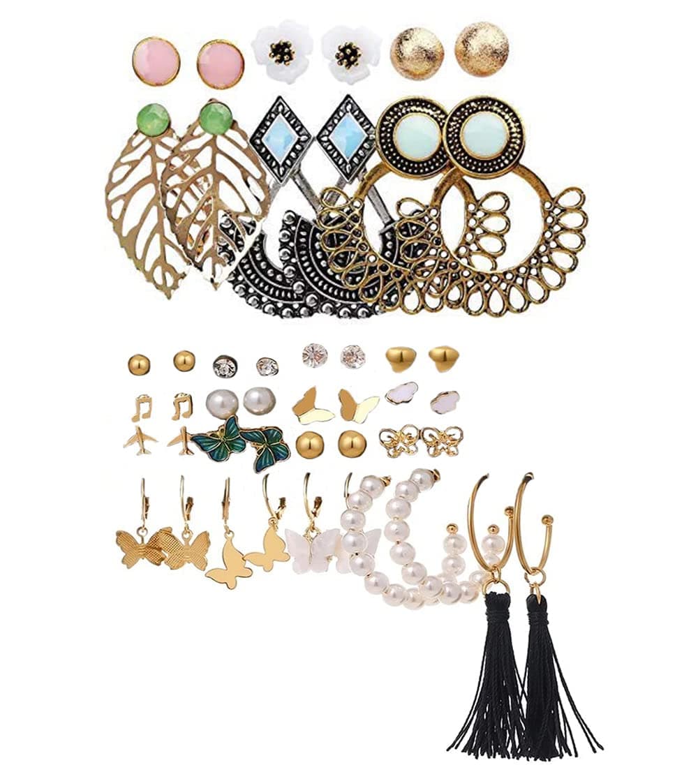 YouBella Fashion Jewellery Gold Plated Ear rings Combo of Earrings for Girls and Women (Style 1)