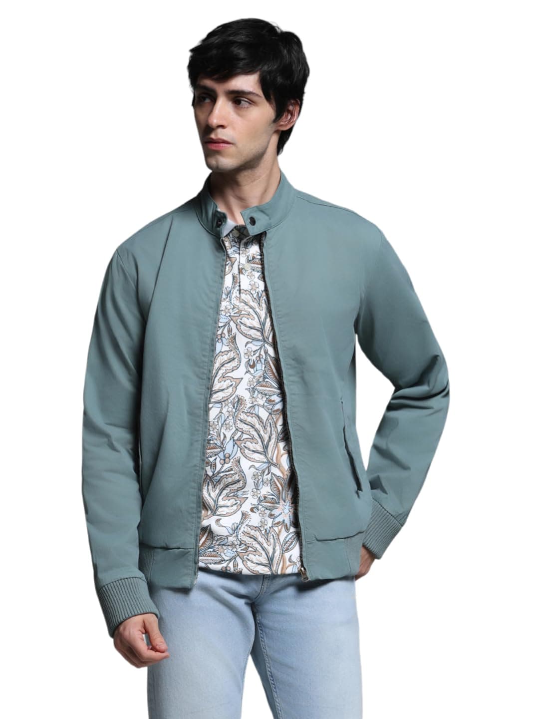 Jack & Jones Men Regular Fit Green Jacket